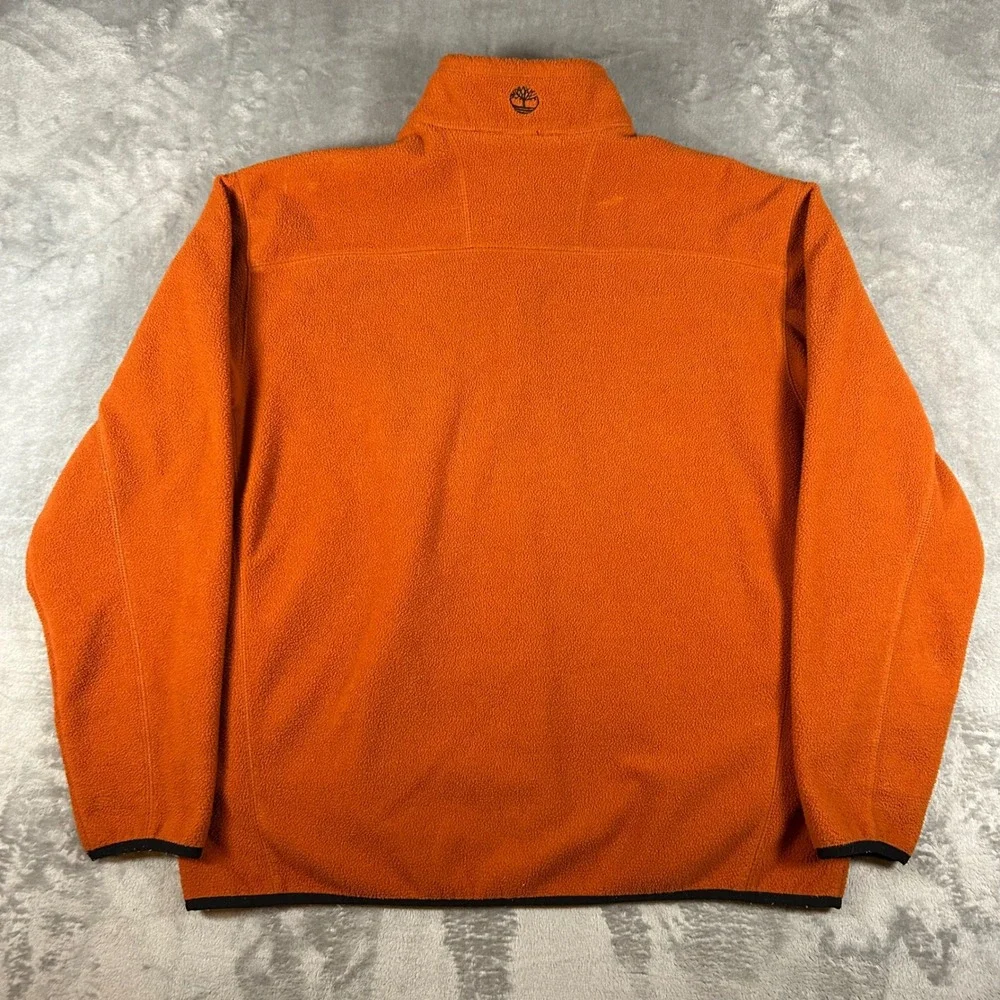 Timberland Mens Orange Quarter Zip Fleece Pullover Jacket Large RN 36543